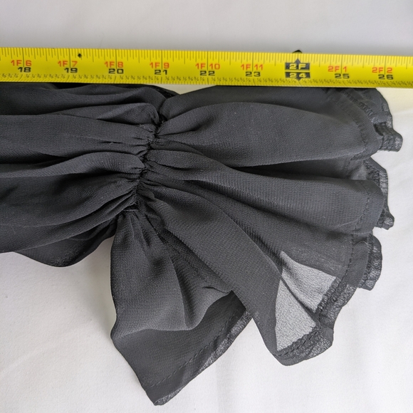 Nasty Gal Black Sheer Ruched Blouse - Picture 8 of 10